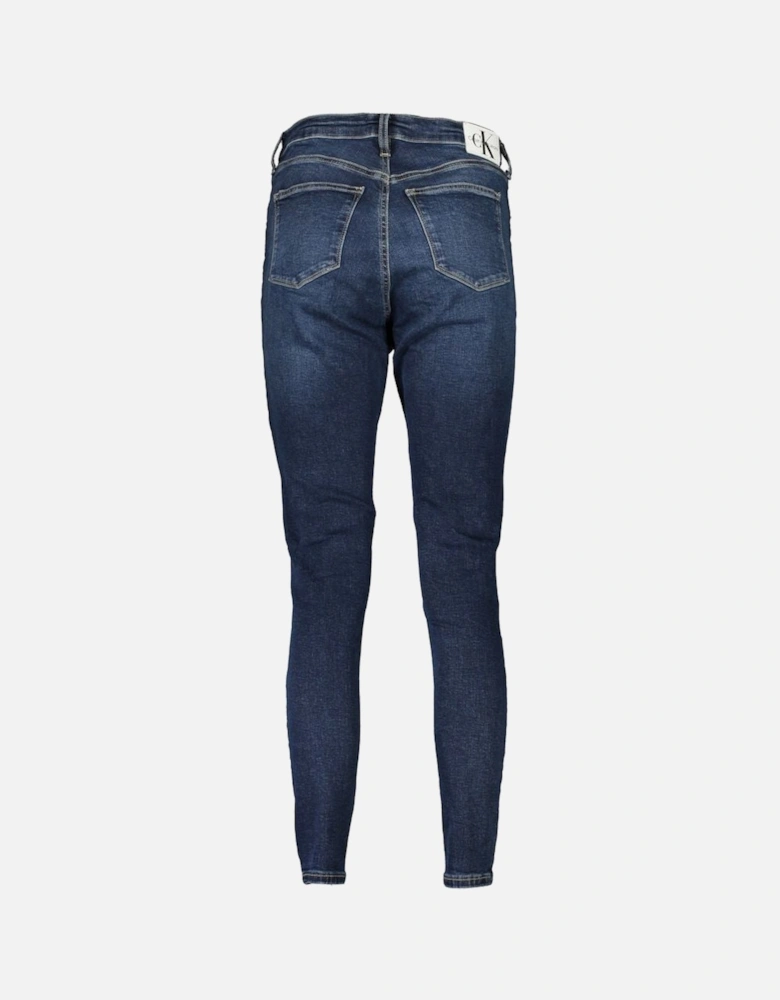 Womens High Rise Skinny Jeans Blue