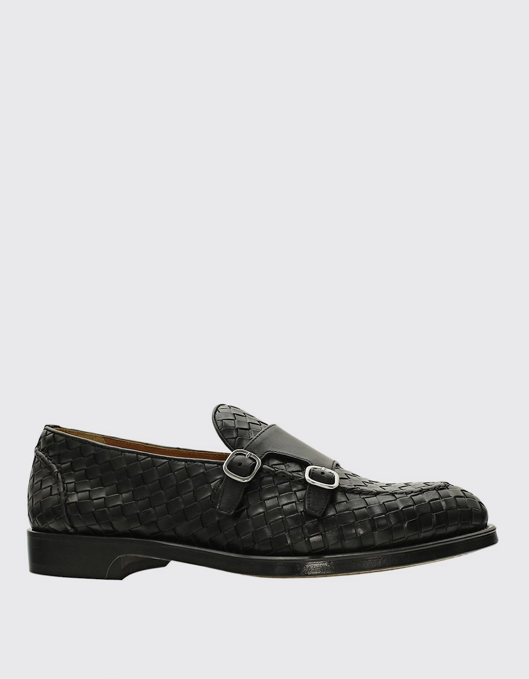 Woven Leather Monk Strap Shoes, 5 of 4