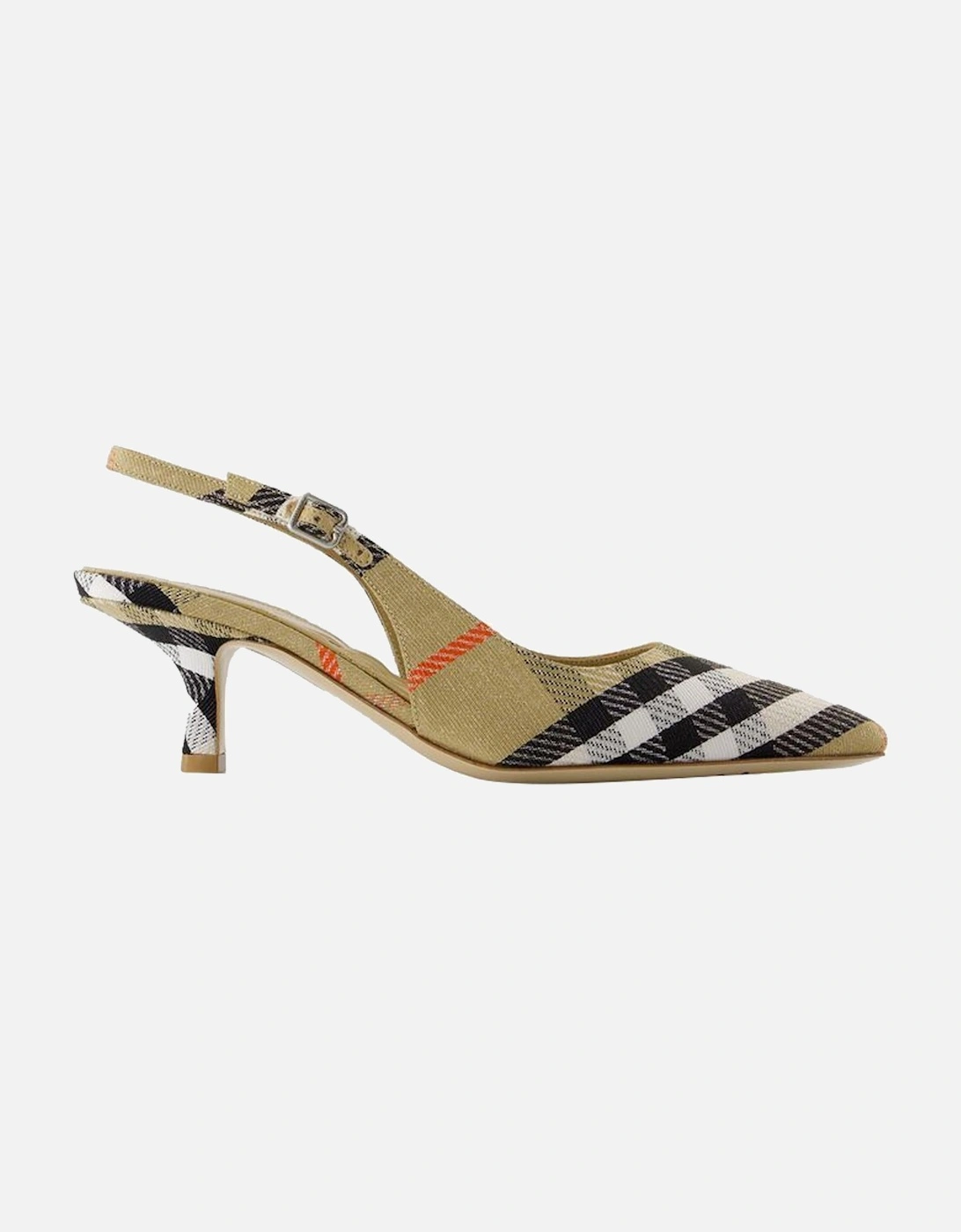 Slingback Kitten Heel Plaid Pumps, 4 of 3