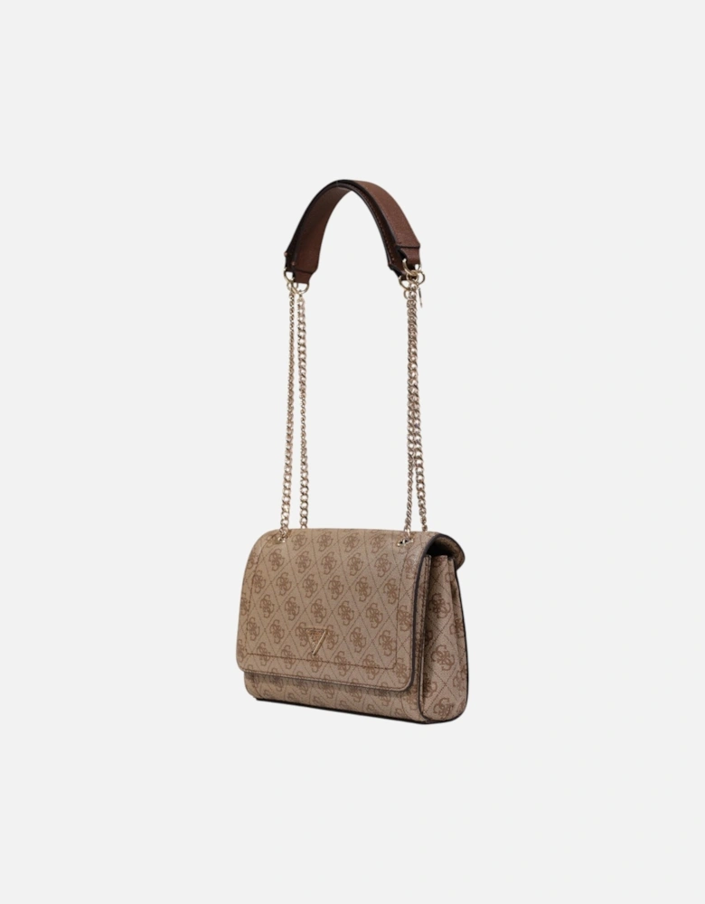 Printed Handbag with Automatic Button Fastening