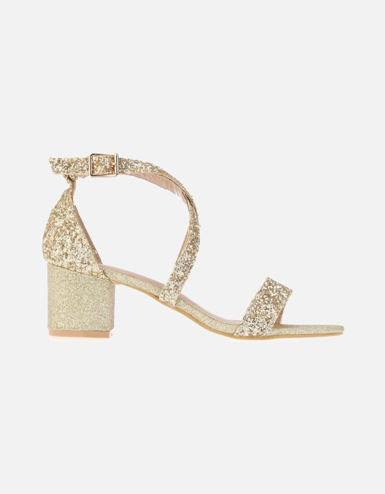 Strappy Mid High Block Heels