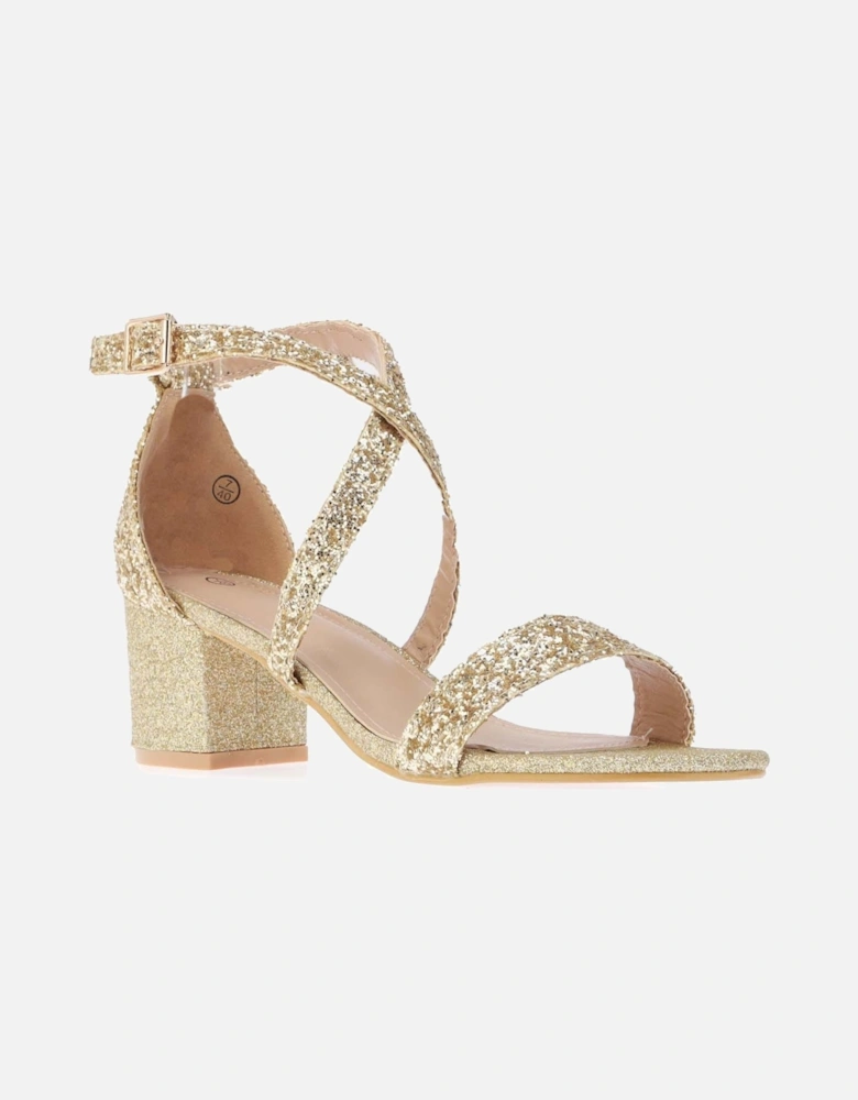 Strappy Mid High Block Heels