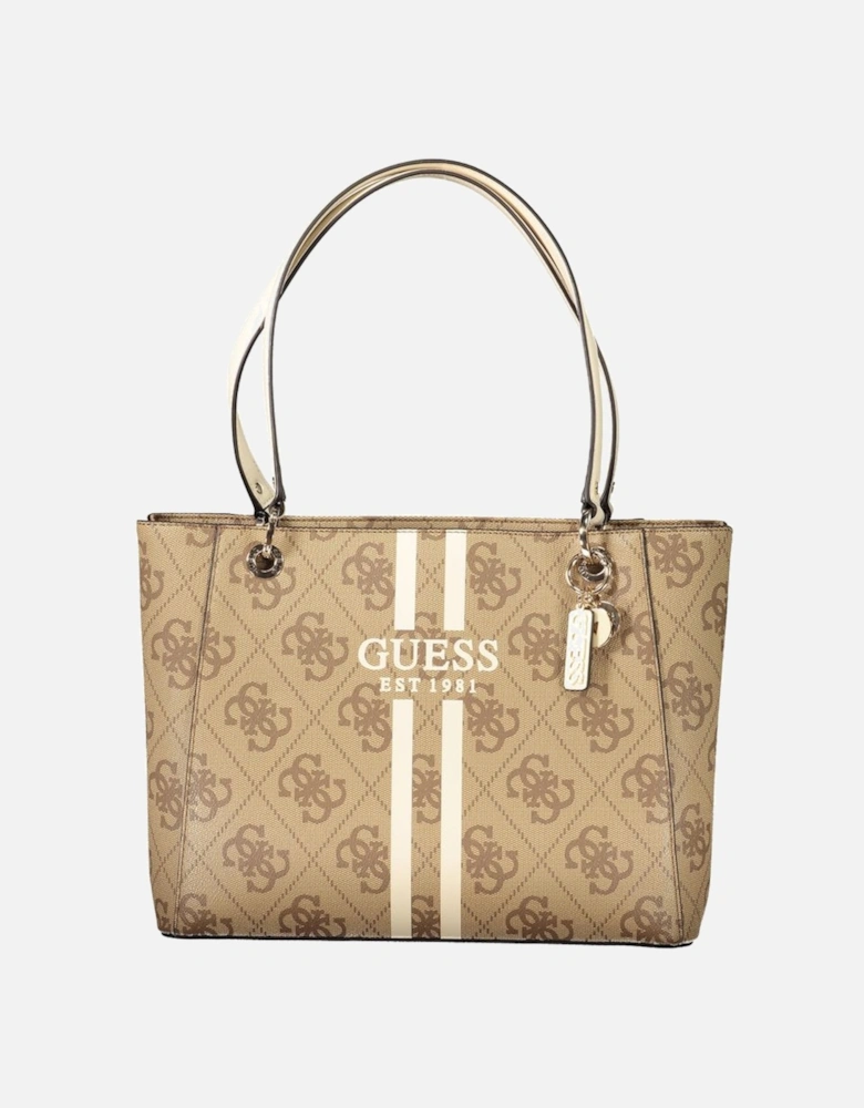 Chic Polyethylene Handbag with Spacious Compartments and Protective Feet