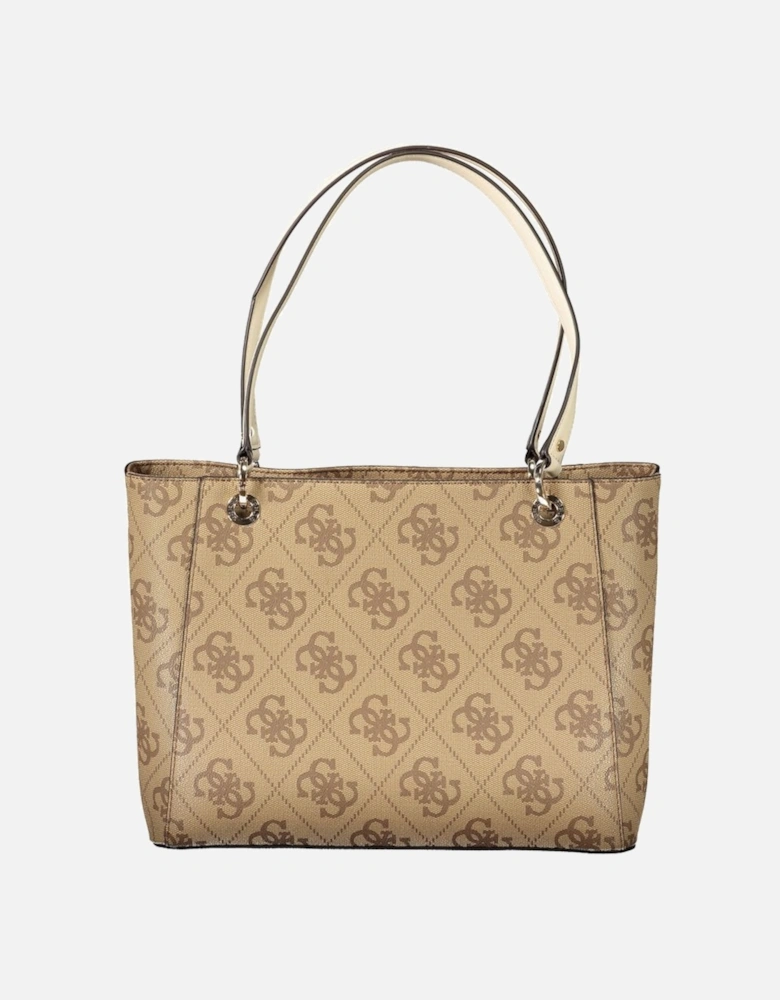 Chic Polyethylene Handbag with Spacious Compartments and Protective Feet