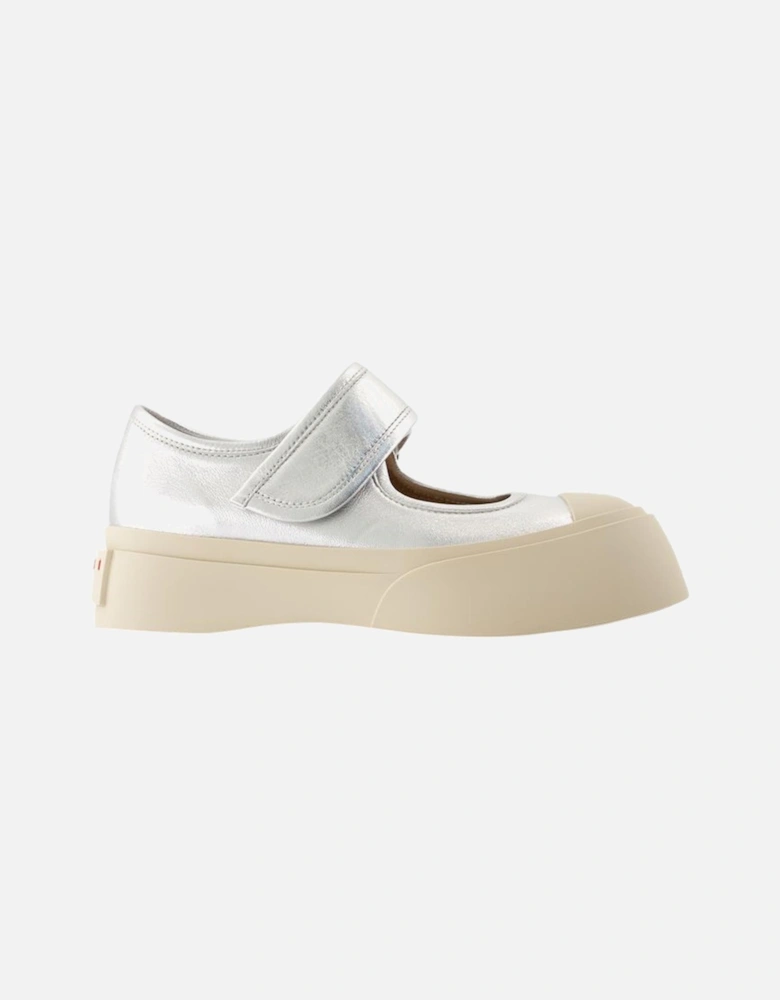 Platform Mary Jane Sneaker Silver Leather
