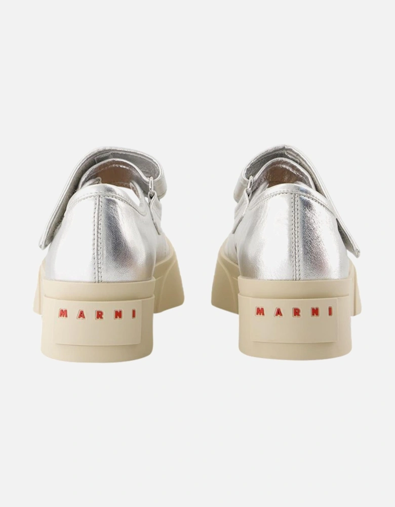 Platform Mary Jane Sneaker Silver Leather