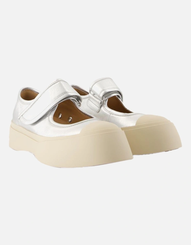Platform Mary Jane Sneaker Silver Leather