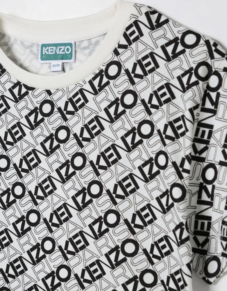 Kids AllOver Logo Print TShirt