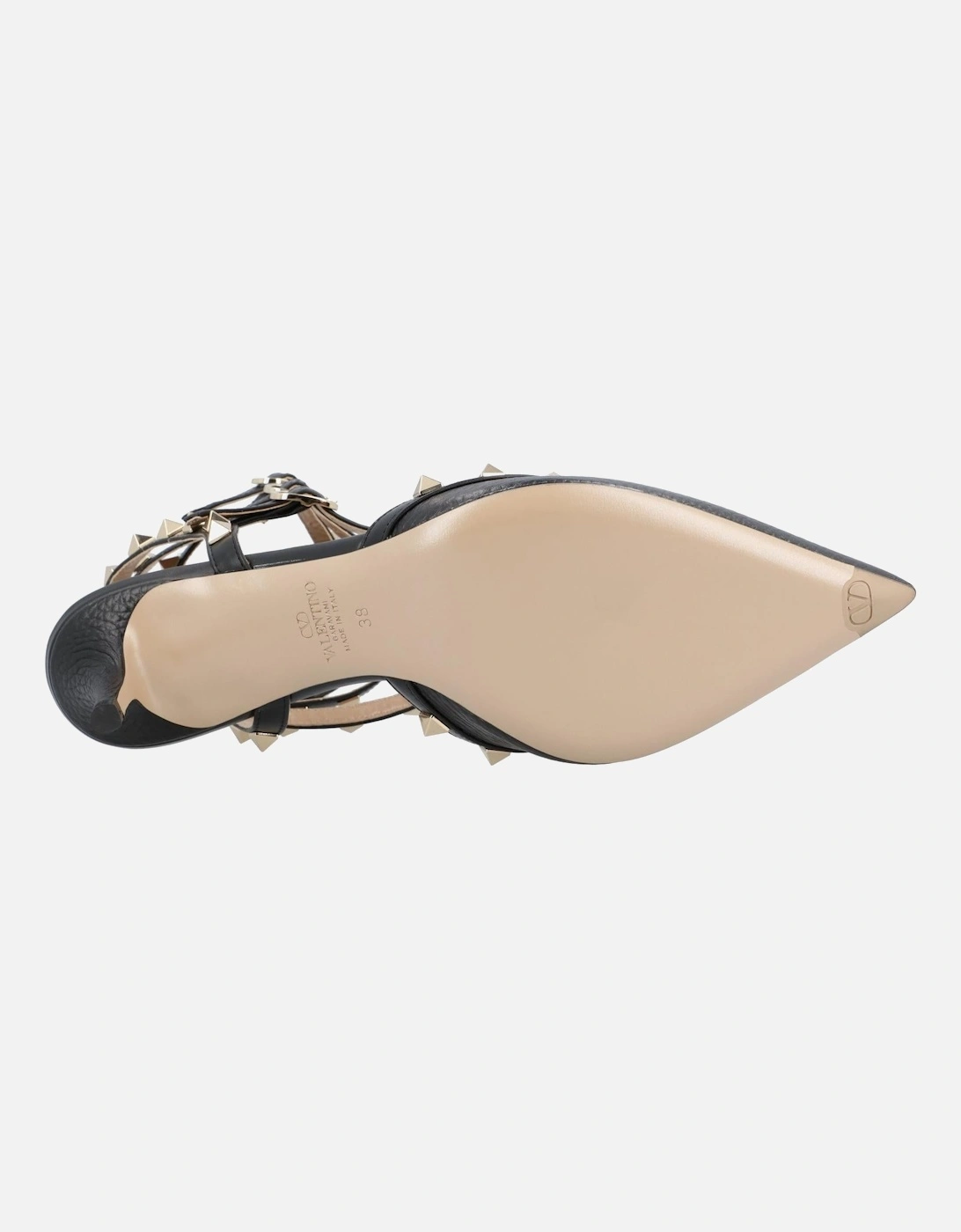 Elegant Pointed Toe Court Shoes with Studded Straps and High Heel