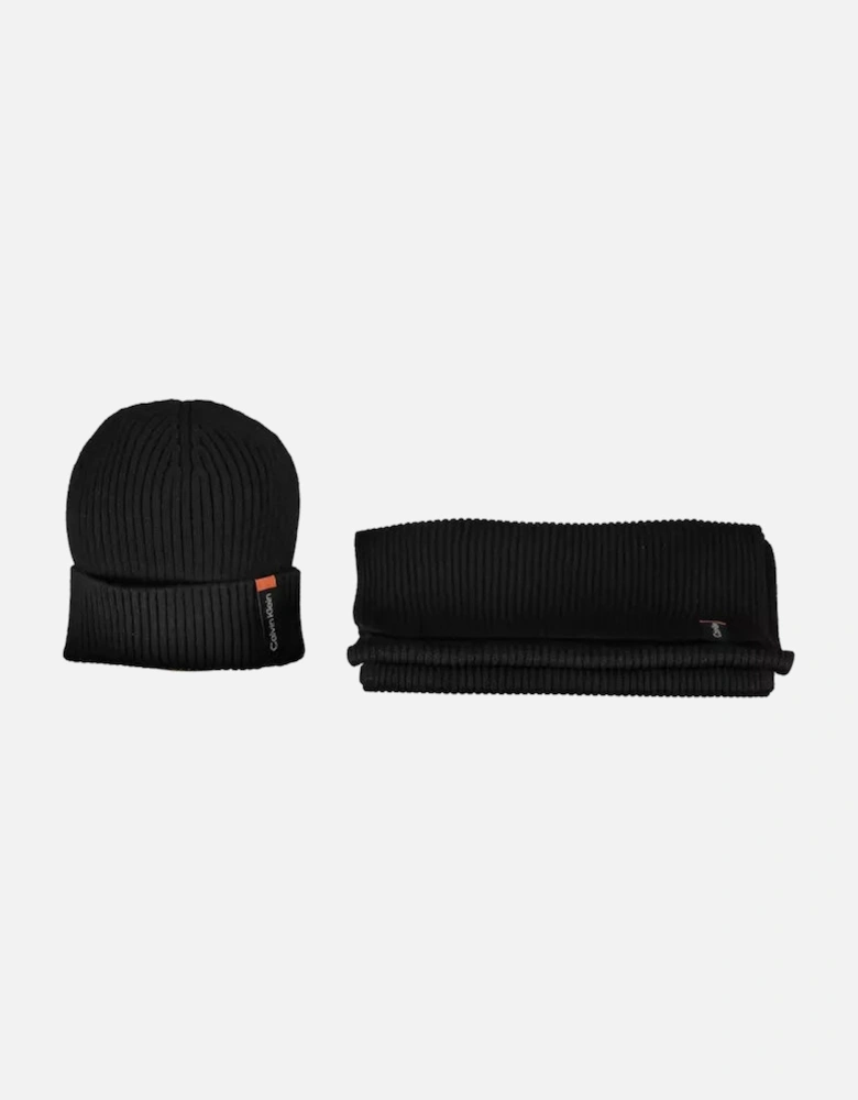 Ribbed Knit Hat and Scarf Set