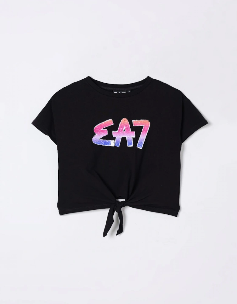 SequinEmbellished TieFront Crop Top