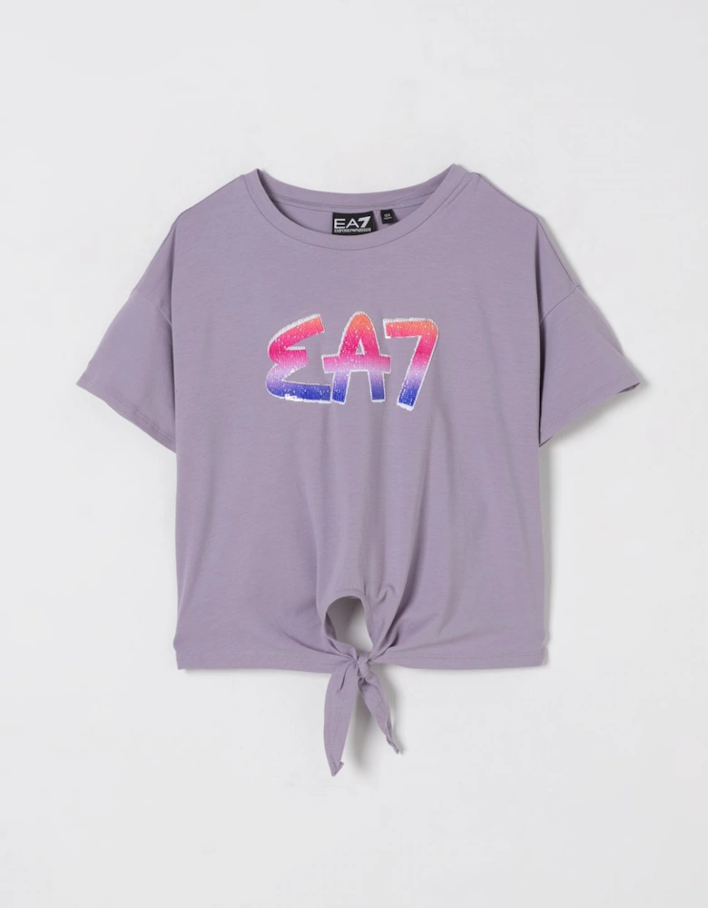 SequinEmbellished TieFront Crop Top