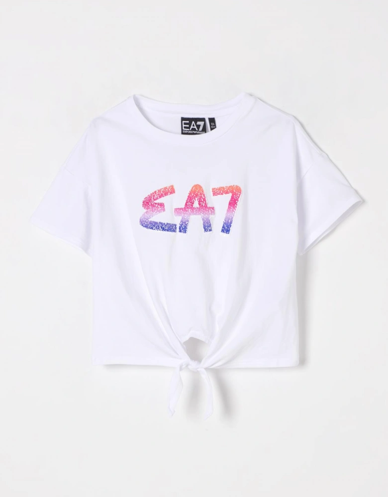 SequinEmbellished TieFront Crop Top