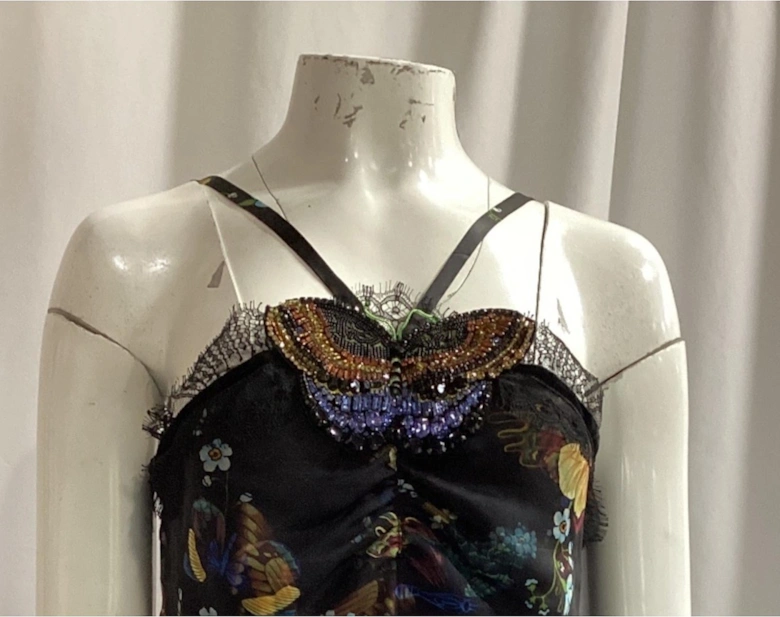 Butterfly Print Silk Pajama Set