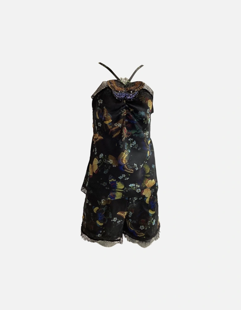 Butterfly Print Silk Pajama Set