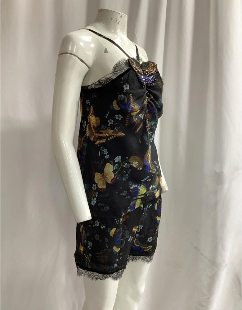 Butterfly Print Silk Pajama Set