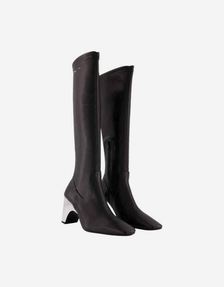 Metal Heel KneeHigh Boots