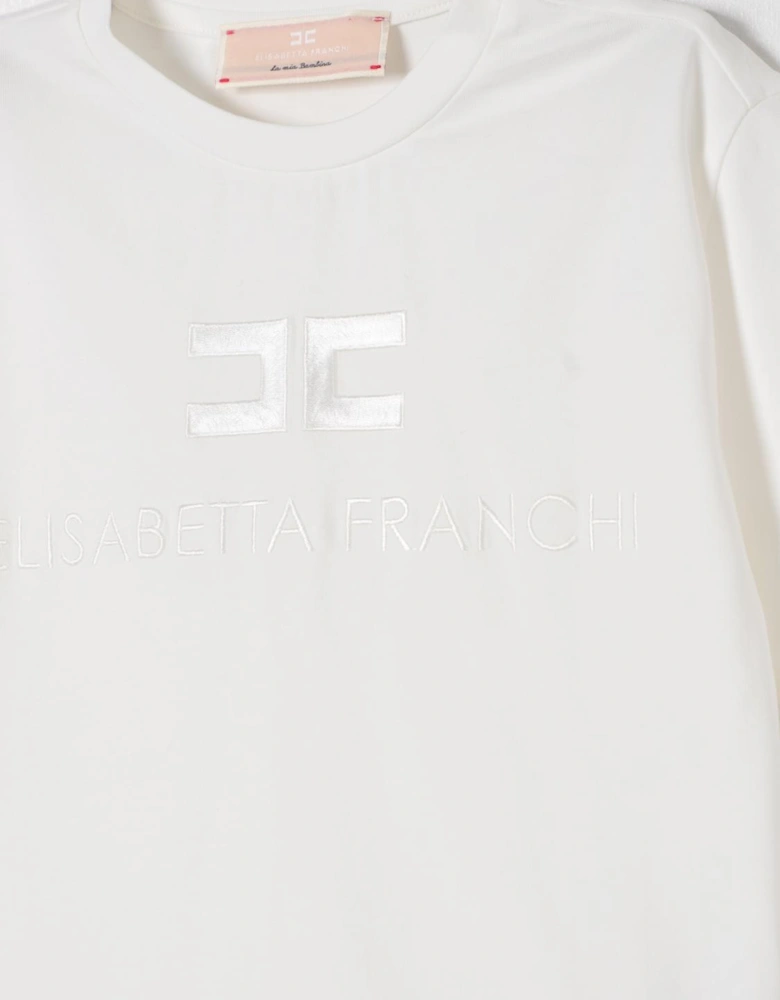 Girls Short Sleeve Embossed Logo Tee