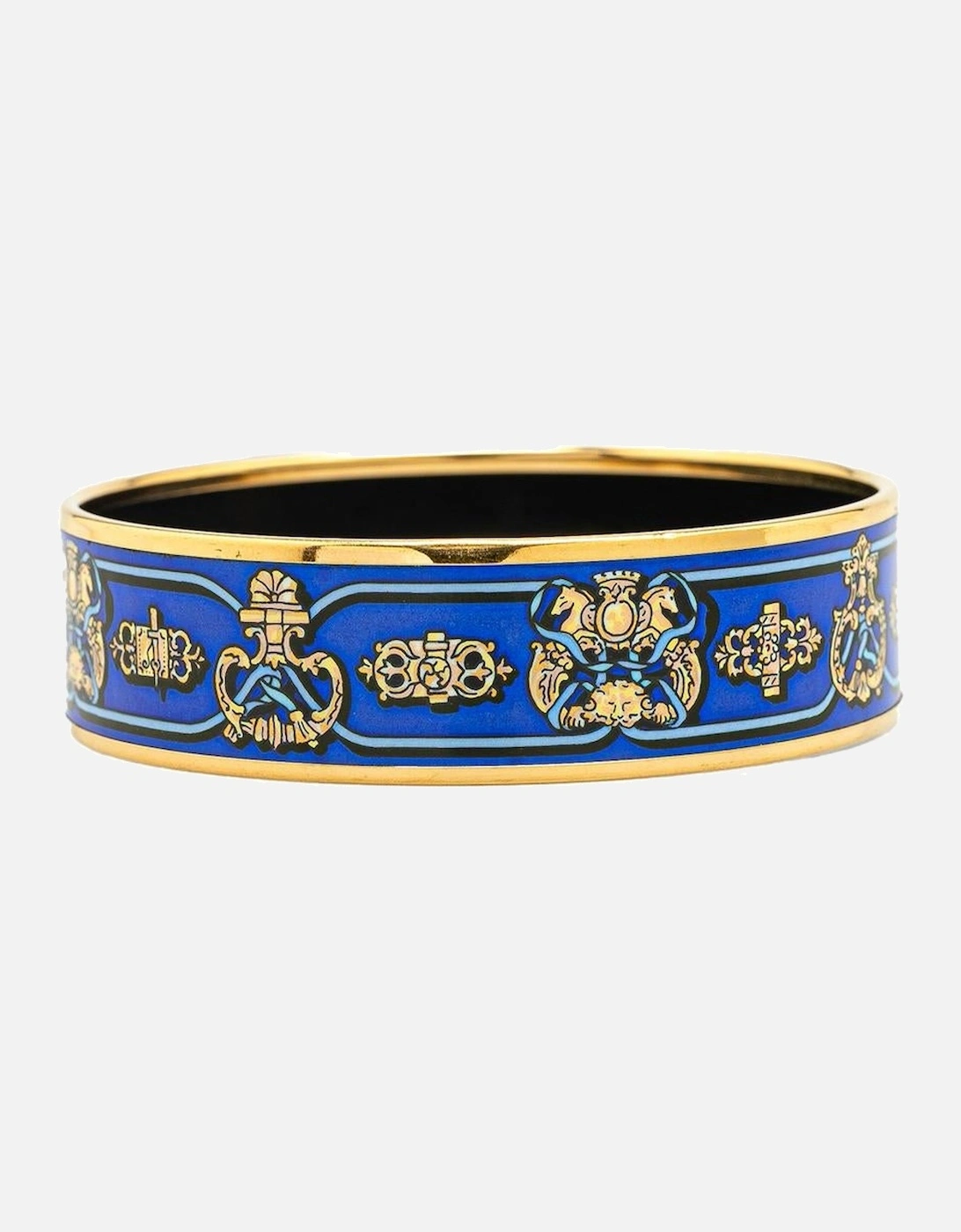 Enamel Cuff Bracelet Gold Accents
