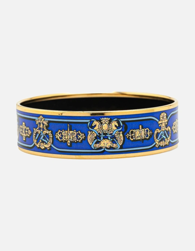 Enamel Cuff Bracelet Gold Accents
