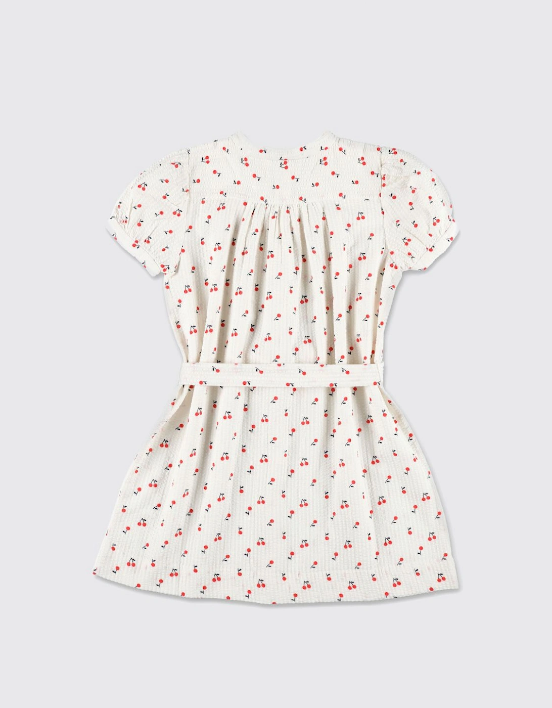 Cherry Print Puff Sleeve Dress