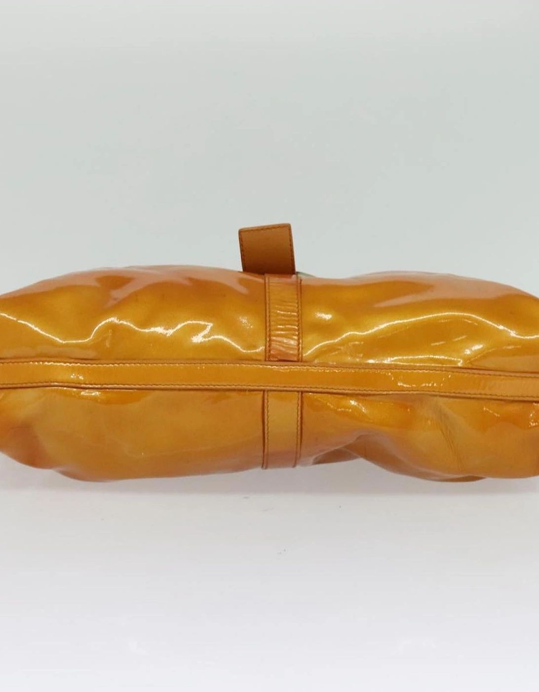 Patent Leather Clutch with Circular Logo