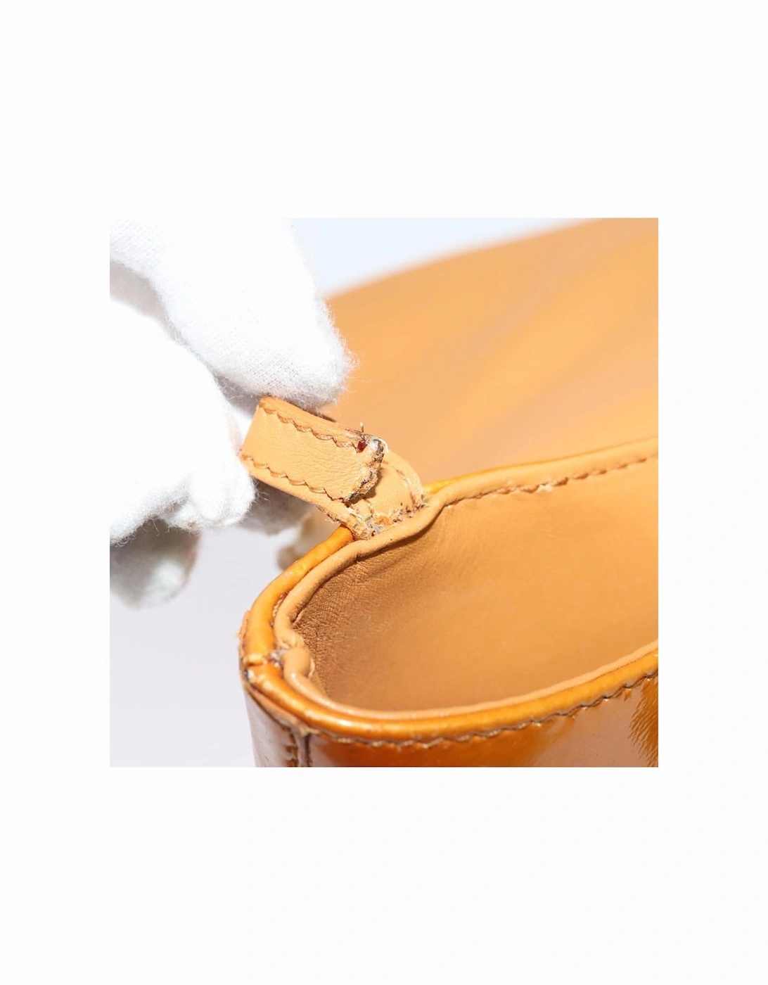 Patent Leather Clutch with Circular Logo