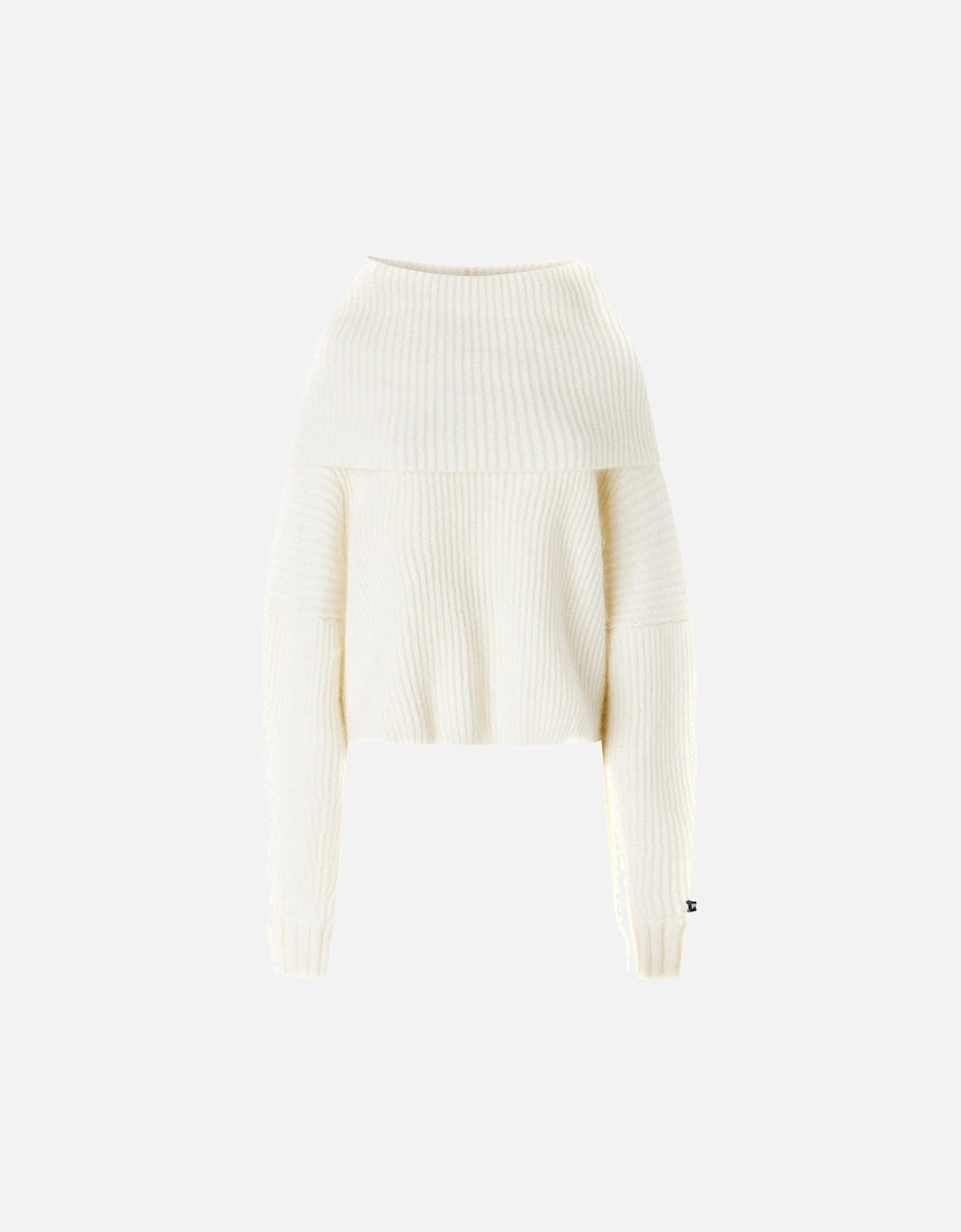 Cropped Ribbed Knit Boat Neck Sweater, 4 of 3