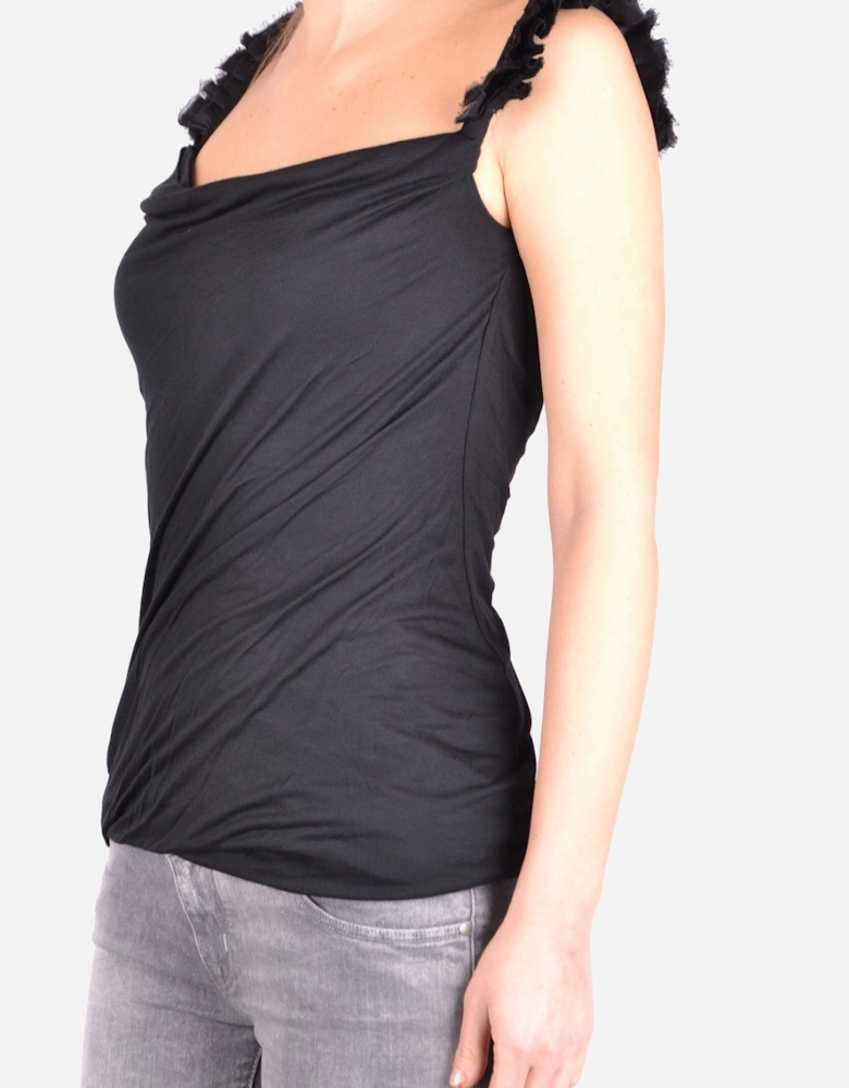 Draped Cowl Neck Sleeveless Top