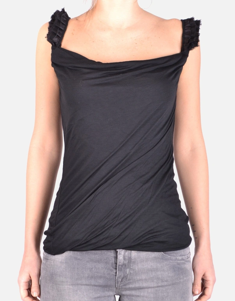 Draped Cowl Neck Sleeveless Top