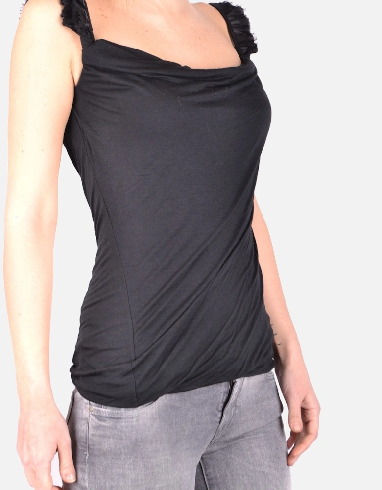 Draped Cowl Neck Sleeveless Top