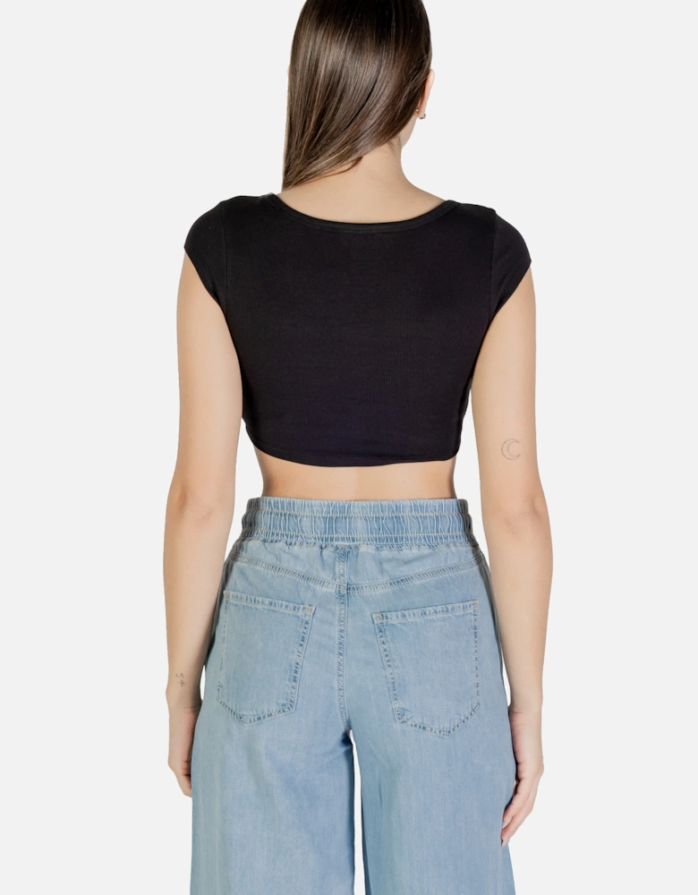 Cropped Ribbed ShortSleeve Top