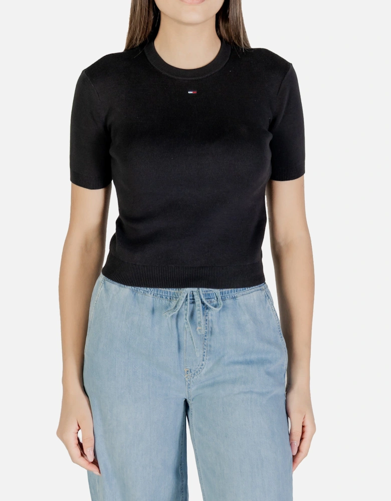 Short Sleeve Ribbed Knit Top