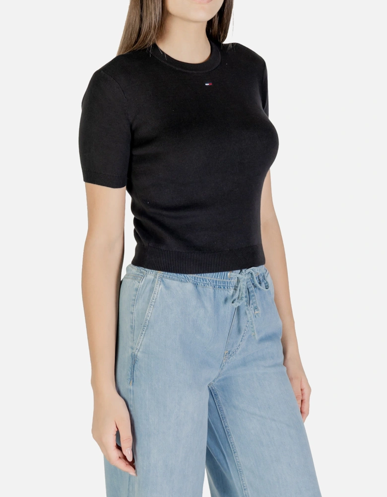 Short Sleeve Ribbed Knit Top