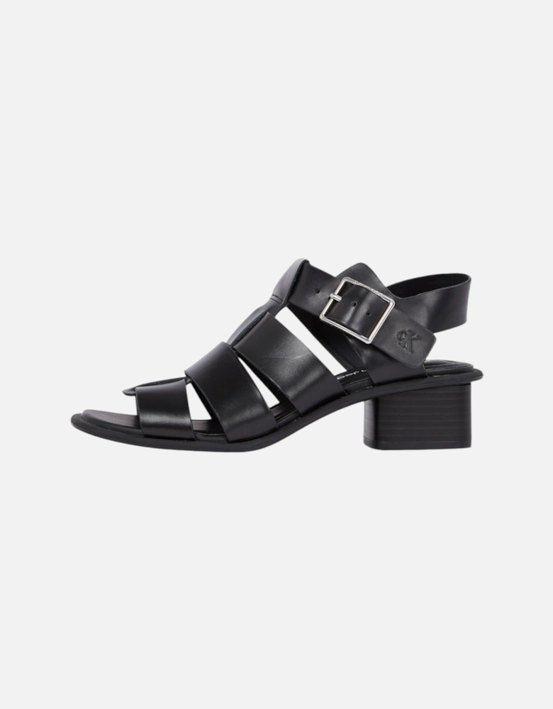 Leather Block Heel Sandals