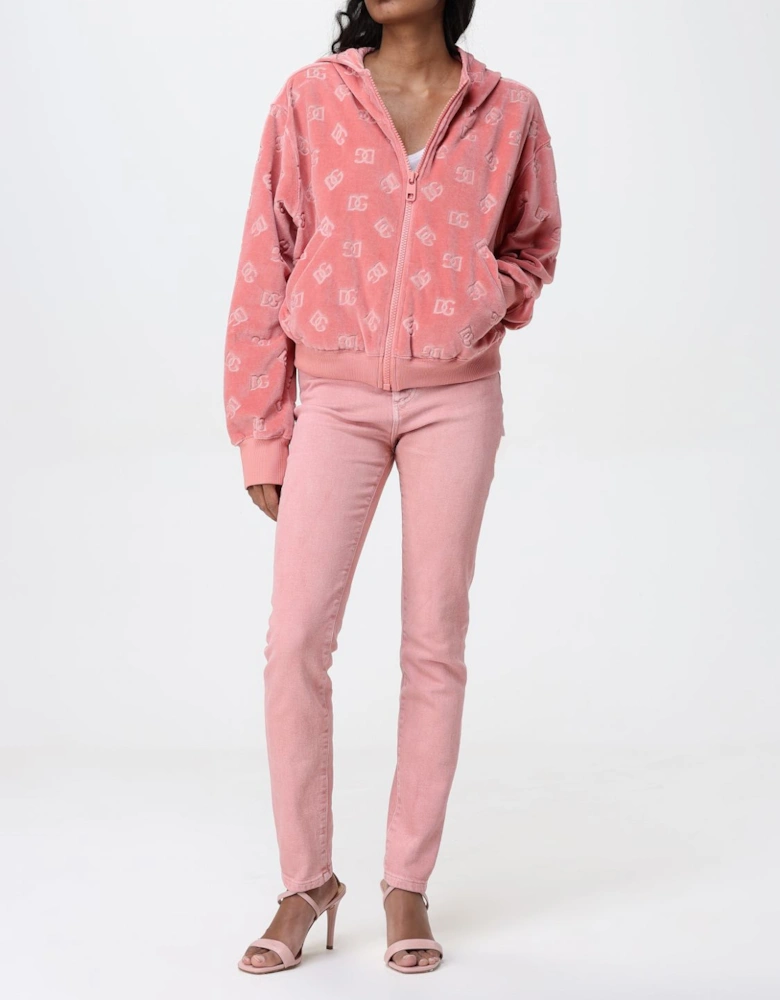 Dolce  Gabbana Logo Velour Hoodie