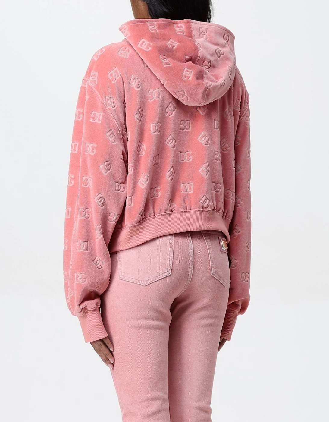 Dolce  Gabbana Logo Velour Hoodie