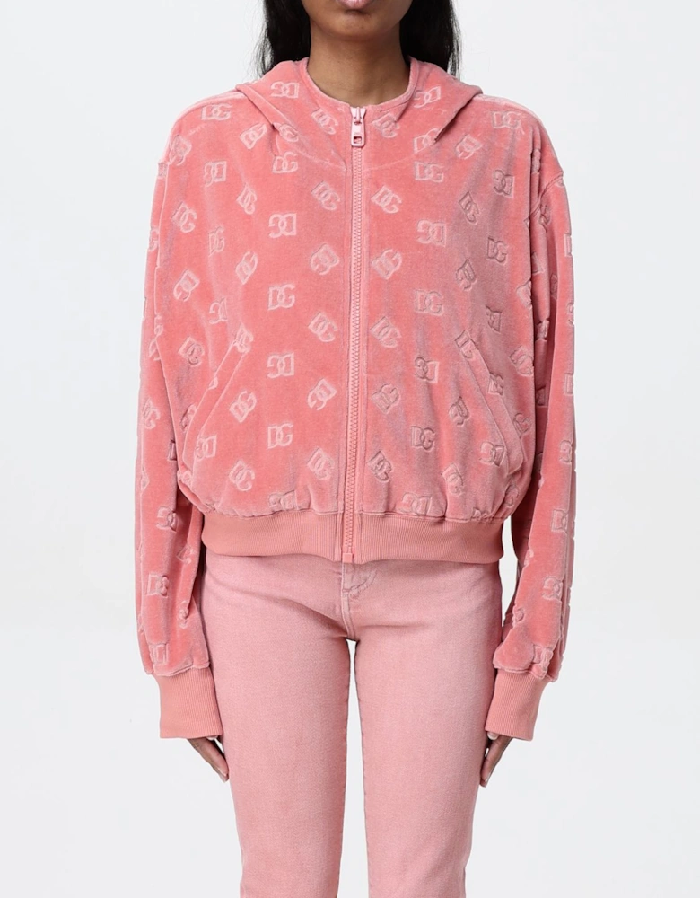 Dolce  Gabbana Logo Velour Hoodie