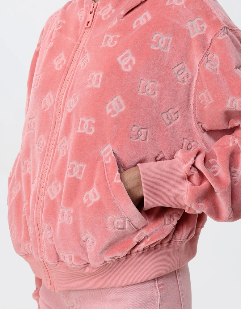 Dolce  Gabbana Logo Velour Hoodie