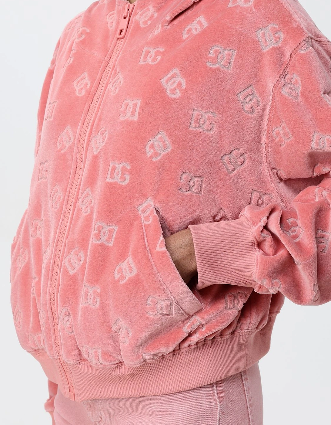 Dolce  Gabbana Logo Velour Hoodie