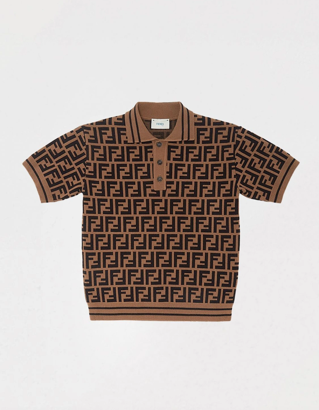 Knitted Polo Shirt FF Logo Pattern, 2 of 1