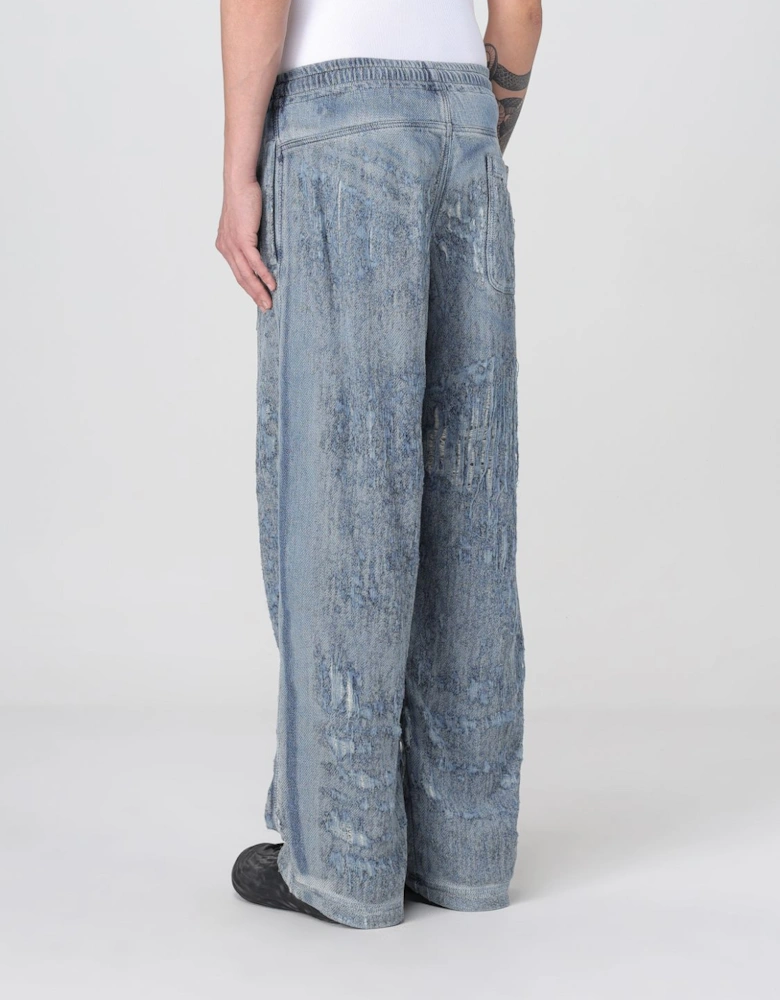 Wide Leg Jeans Distressed Denim