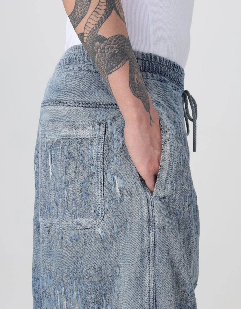 Wide Leg Jeans Distressed Denim