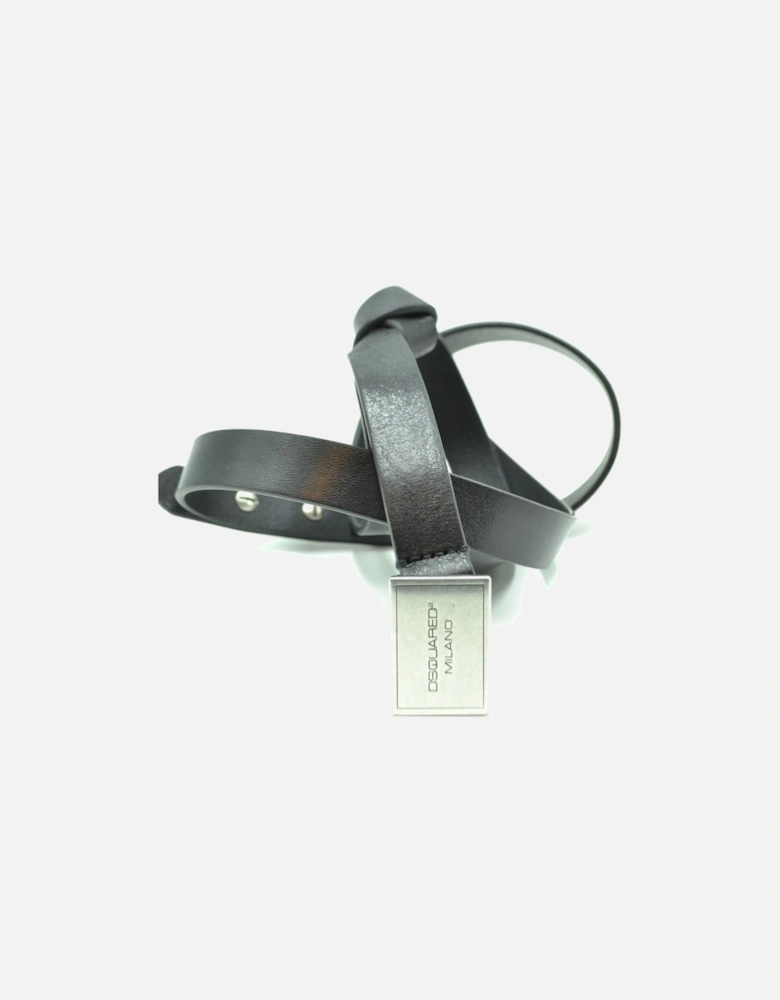 Leather Belt with Metal Buckle
