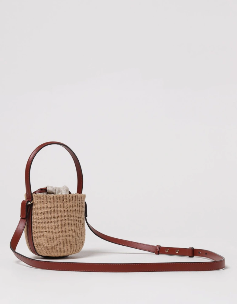 Woody Small Raffia Bucket Bag