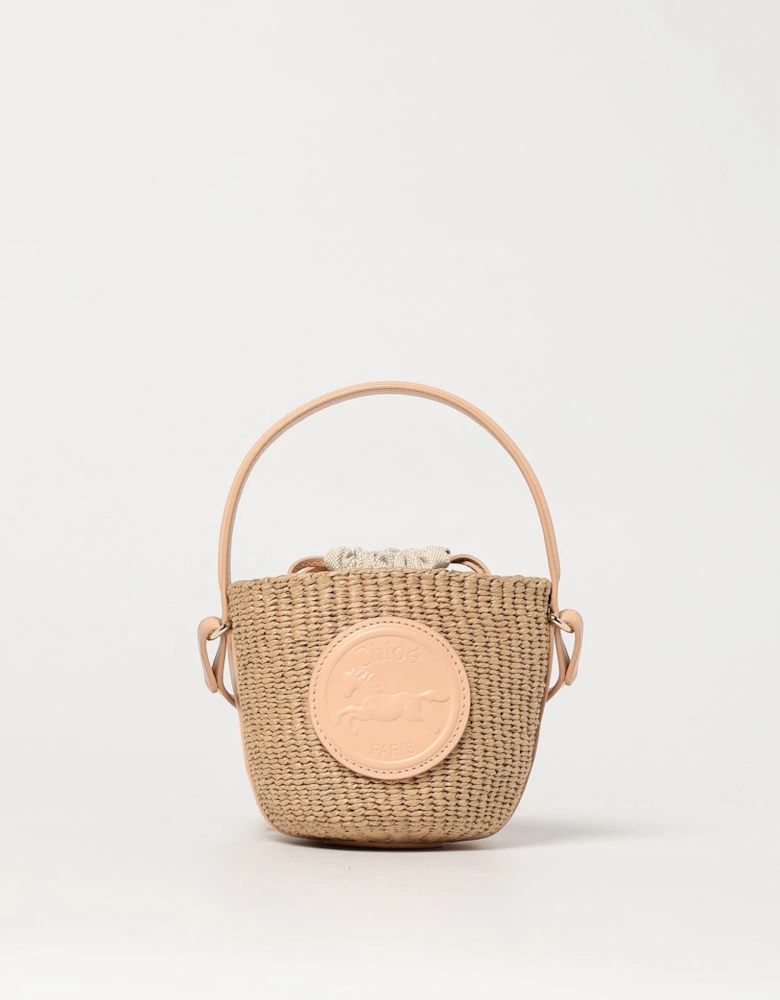 Woody Small Raffia Bucket Bag