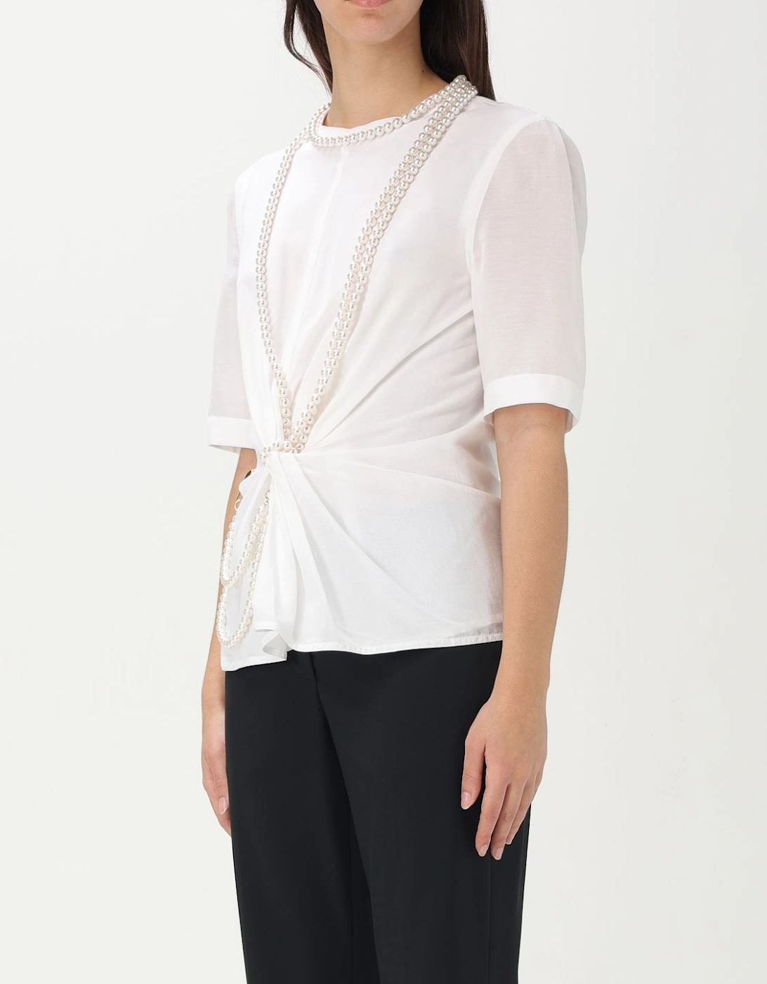 Designer Embellished Cotton Poplin Shirt