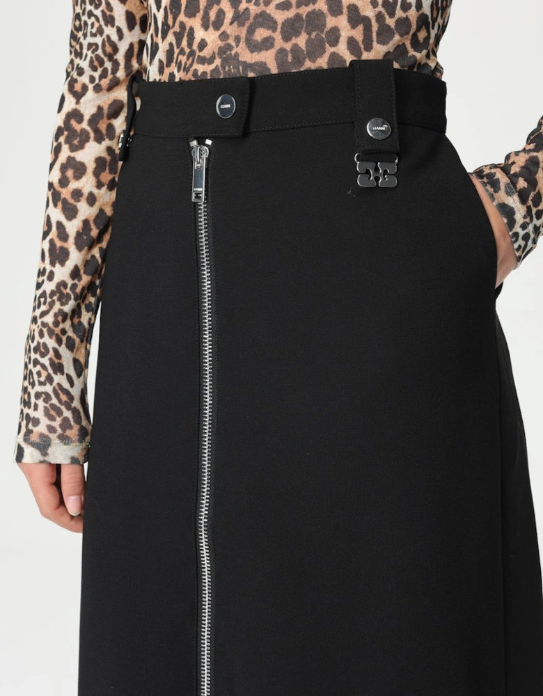 Asymmetrical Ruffled Midi Skirt