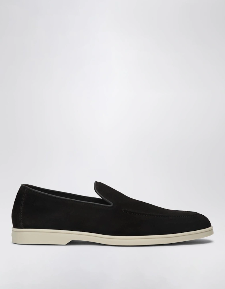 Slip-On Loafers with Suede Upper and Leather Sole Casual Style