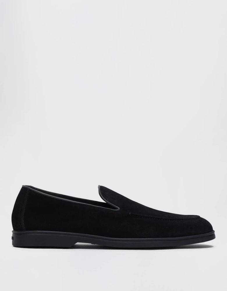 Slip-On Loafers with Suede Upper and Leather Sole Casual Style